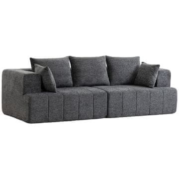 Homestar 3-sjedna sofa Cloud sofa s debelim jezgrom od opruga, širokim i dubokim sjedalom, širokim naslonima za ruke, jastucima, siva