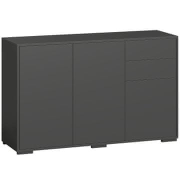Homestar Komoda 2 ladice Push-Click 117x36x74 cm Crna
