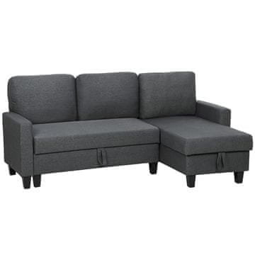 Homestar Kutna sofa s funkcijom spavanja i spremnikom L-oblik sofa na razvlačenje s pretvarajućim se ležajem