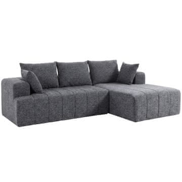 Homestar 3-sjedna kutna sofa u obliku slova L s otomanskim dijelom Chenille Cloud trosjed na razvlačenje siva