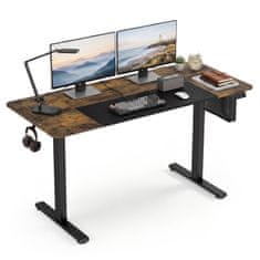 Costway Električni stol podesiv po visini 140x60 cm Rustikalno smeđi