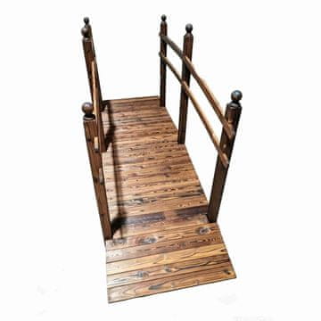 Costway Vrtni most 230x73x108 cm od jelovine, lučni s ogradom