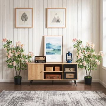 Costway Set od 2 umjetna stabla Impatiens 91,4 cm ružičasta