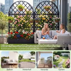 Costway Saksija s rešetkom za privatnost 90x40x180 cm crna