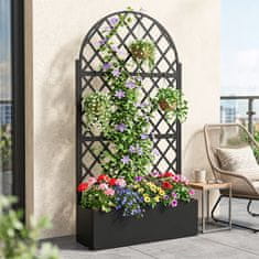 Costway Saksija s rešetkom za privatnost 90x40x180 cm crna
