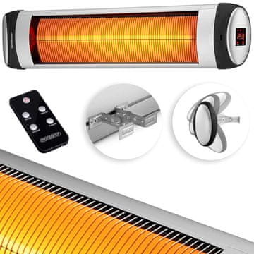 Northix Infracrveni grijač za terasu, 2500 W, podesivi nivoi grijanja