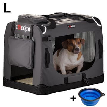 Northix Tkanina za transporter za pse, antracit, D 70x52x50cm, sklopiva