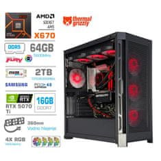 MEGA TWR S11 računalo, AMD Ryzen 7-9800X3D, 64GB, SSD2TB, RTX5070Ti, FreeDOS