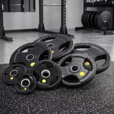 Northix Olimpijski gumeni uteg s tri hvatišta od 15 kg