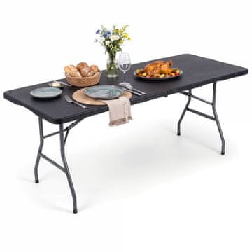 Costway Kamperski stol 6 ft crni – s HDPE stolnom pločom