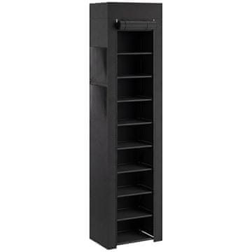 Homestar Stalak za cipele 45x30x175 cm, crni, navlaka od tkanine protiv prašine, metalni