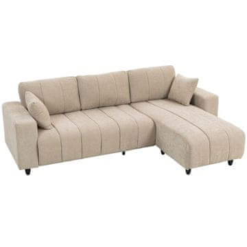 Homestar Ugaona sofa u obliku slova L za 3 osobe s fleksibilnim ležajem, 2 jastuka, bež