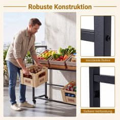 Costway Stalak za boce 2 razine 103,6x30,5x88,4 cm Crni
