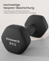 Songmics Set bučica heksagonalni 25.2x12.5 cm Crni neopren