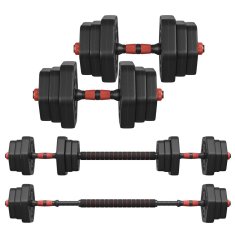 Songmics Set bučica heksagonalnih s povezivom šipkom 115.3x21.8x19.6 cm crne boje