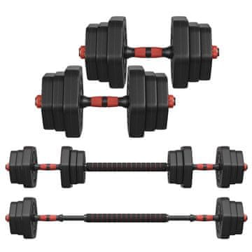 Songmics Set bučica heksagonalnih s povezivom šipkom 115.3x21.8x19.6 cm crne boje