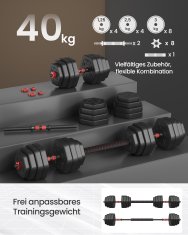 Songmics Set bučica heksagonalni 135x21.8x21.5 cm Crni