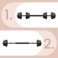 Songmics Set bučica heksagonalnih s povezivom šipkom 115.3x21.8x19.6 cm crne boje