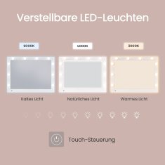 Songmics Toaletni stol s tabureom i ogledalom 40x110x135 cm bijeli