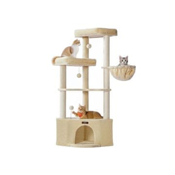 Songmics Stablo za mačke 48.5x48.5x140.7 cm bež