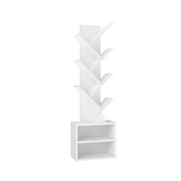 Songmics Polica za knjige u obliku stabla 203x38x1232 cm bijela