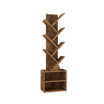 Songmics Polica za knjige u obliku stabla 20.3x38x123.2 cm smeđa