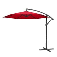 Songmics Suncobran s bočnim postoljem, promjer 300 cm x visina 245 cm, crvene boje