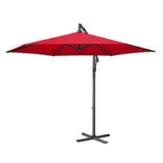 Songmics Suncobran s bočnim postoljem, promjer 300 cm x visina 245 cm, crvene boje