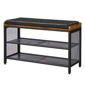 Songmics Klupa za cipele 80x30x48 cm smeđa