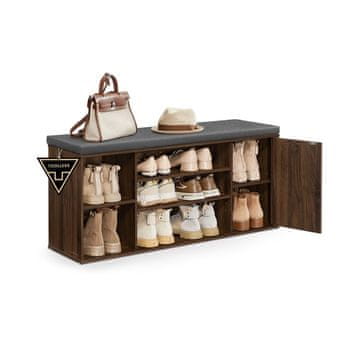 Songmics Klupa za cipele 30.5x104x48 cm smeđa