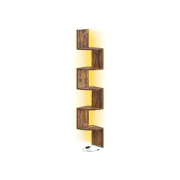 Songmics Ugaona polica 5 razina 20x20x126 cm smeđa