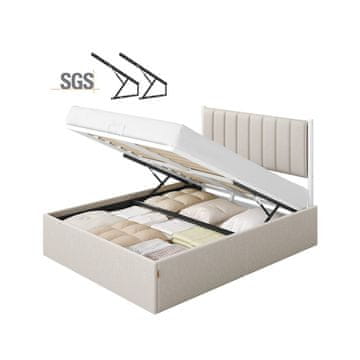 Songmics Okvir kreveta 160x200 cm, cappuccino bež