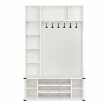 Songmics Stalak za odjeću 20 otvorenih pretinaca Podesive police 130.5x40.5x200.5 cm Bijeli