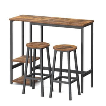 Songmics Set barskih stolova 40x110x90 cm smeđa