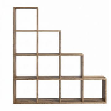 Songmics Knjigovodstveni regal 10 pregrada 29x129.5x129.5 cm smeđi