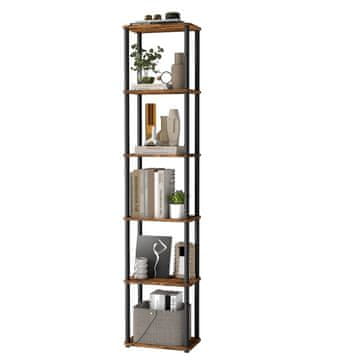 Songmics Polica 23.8x38x173.4 cm smeđa-crna