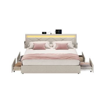 Songmics Okvir kreveta 160x200 cm cappuccino bež