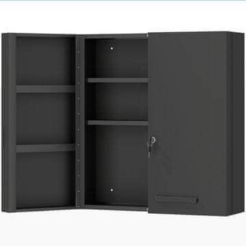 Homestar Ormar za lijekove s bravom 55x18x60 cm Crni