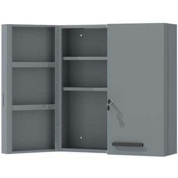 Homestar Ormar za lijekove s bravom 55x18x60 cm Sivi