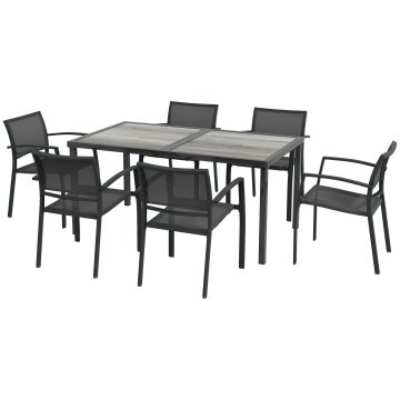 Homestar Vrtni namještaj Set Stol i 6 Stolica 150x87x72 cm Siva