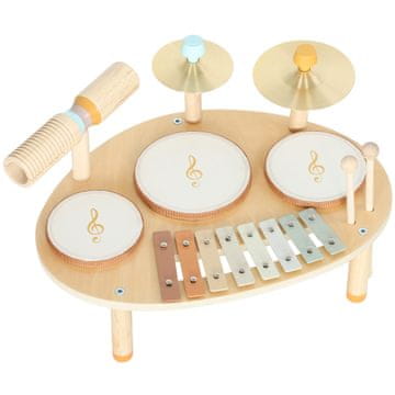 Homestar Dječji glazbeni set 4-u-1 bubanj i ksilofon 39,5x28,5x23 cm prirodni