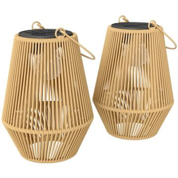 Homestar Set podnih svjetiljki, viseće solarne lanterne, 16x16x21 cm, smeđa