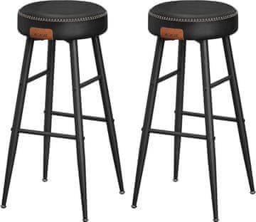 Songmics Barske stolice Echo kolekcija 51.6x51.6x75 cm Crna