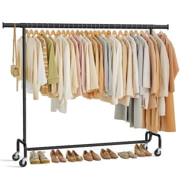Songmics Vješalica za odjeću 45x160x162.9 cm Crna
