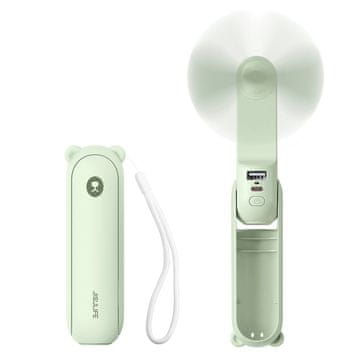 JISULIFE Jisulife ručni ventilator Life8 Plus Prijenosni USB ventilator s funkcijom Power Bank 4500mAh i svjetiljkom - Zeleni