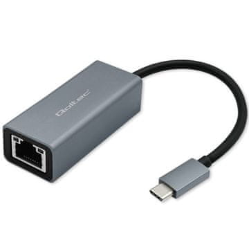 slomart Qoltec 503523 Adapter USB-C na RJ45 Ethernet 1000Mbps, aluminijsko kućište