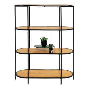 House Nordic Polica Ovalna 85x36x111 cm Crna