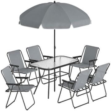 Homestar Vrtni namještaj Set Stol 119x68x70 cm 6 sklopivih stolica Siva
