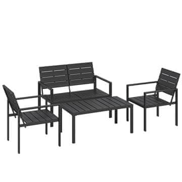 Homestar Vrtni namještaj set lounge grupa za 4 osobe crna