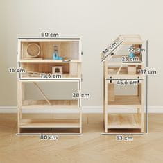 Homestar Kavez za hrčka 3 razine 80x53x117 cm prirodno drvo